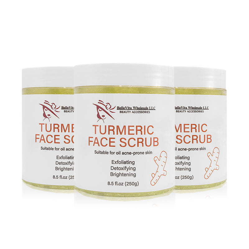 BelleVita Turmeric Face and Body Scrub- Exfoliating brightening scrub with natural ingredients for glowing skin, Even tone and smooth texture.