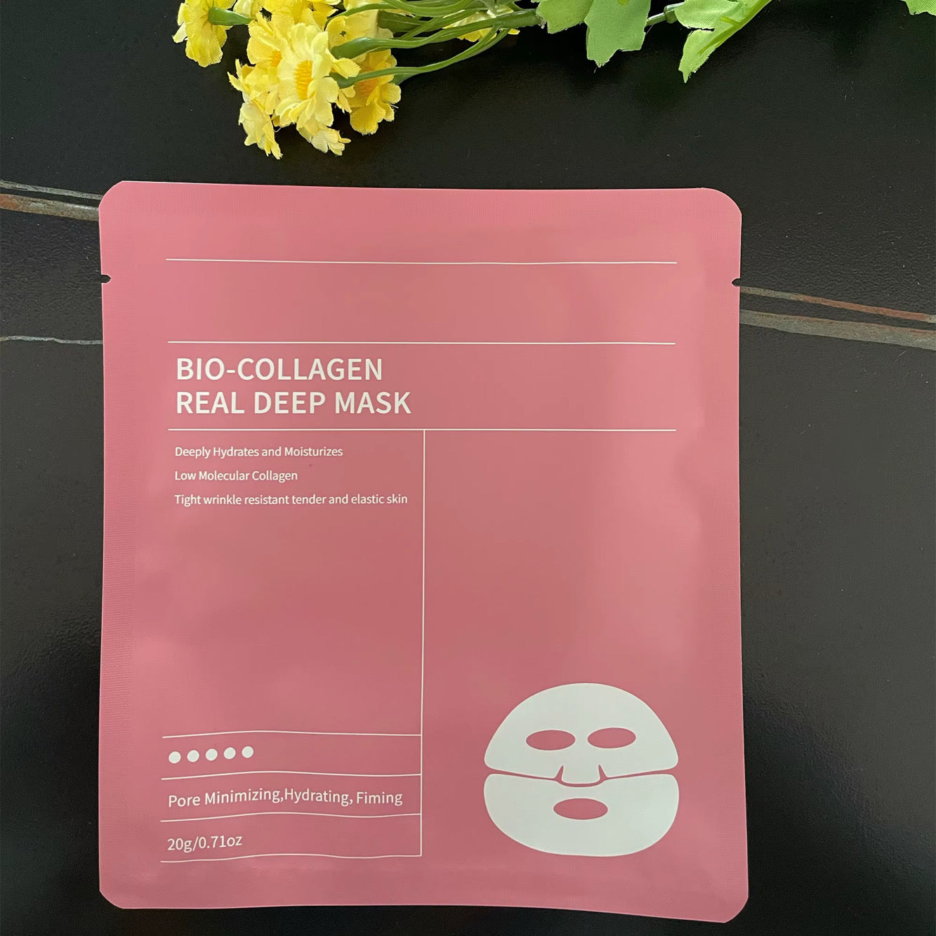 BelleVita Collagen face mask- Hydrating, firming, and brightening skincare Treatment for all skin types- Single use sheet mask with anti-aging benefits.