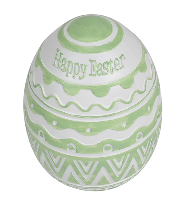 Handcrafted decorative Easter egg elegant spring ornament.