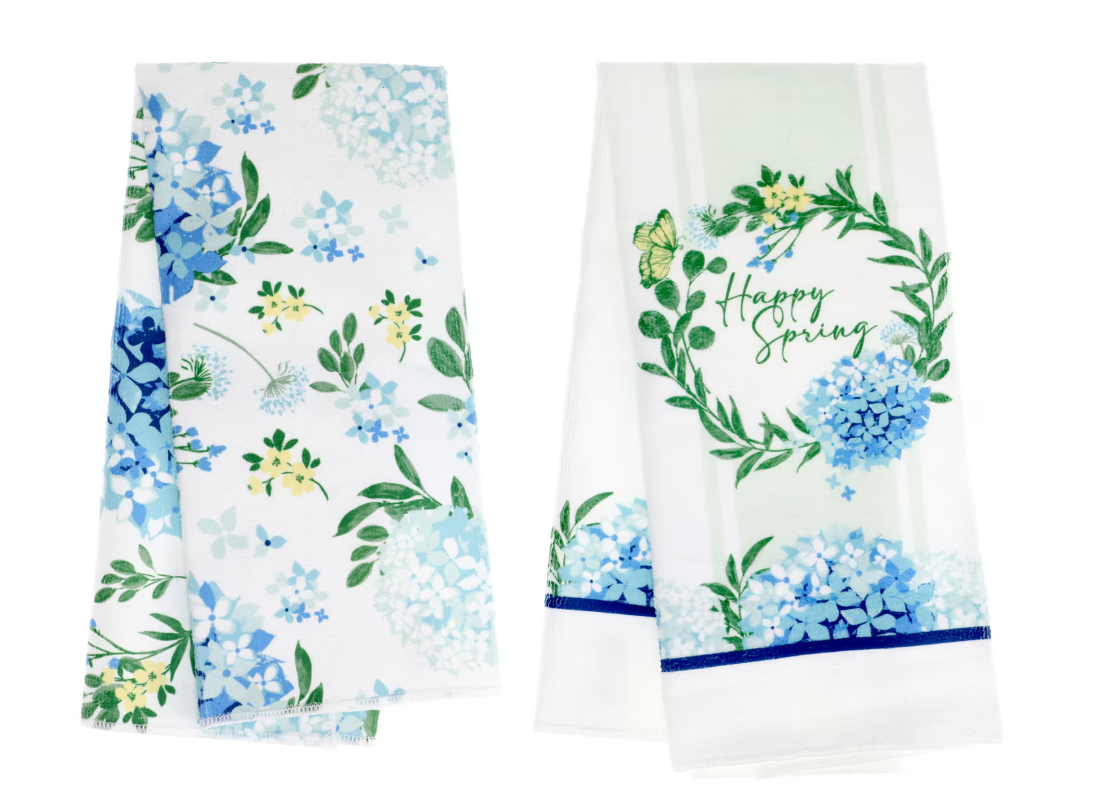 Easter Bloom oven mints and kitchen towel- Spring floral collection