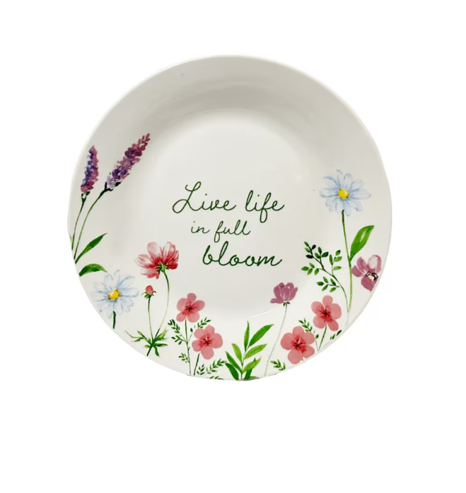 Easter balloon porcelain dinner plate spring floral collection.